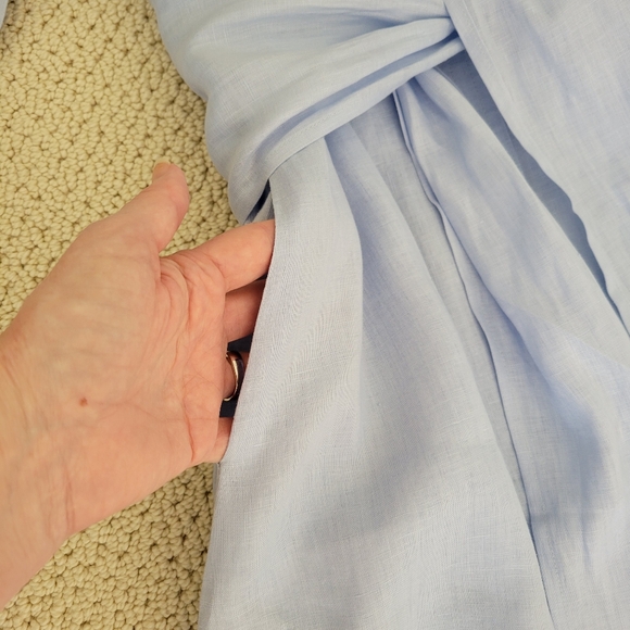 Redondo Frydman Solid Blue Linen Dress - Picture 8 of 11